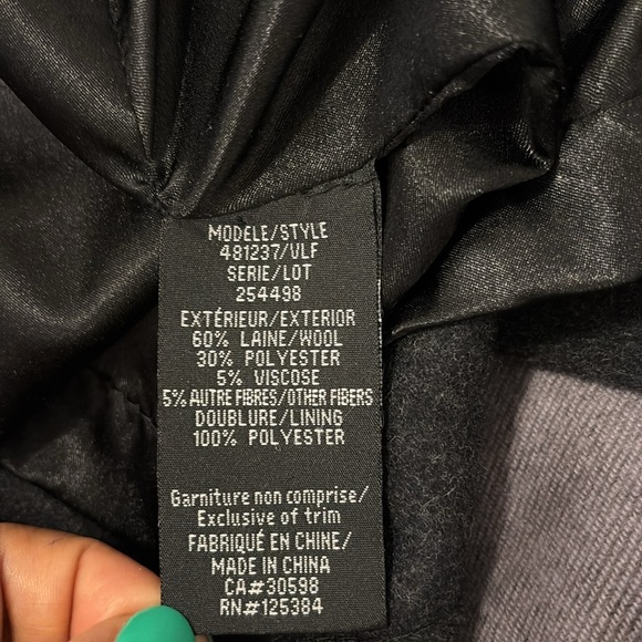 Laura Petite grey hooded Wool blend Elegant coat Sz 14 - Picture 3 of 14